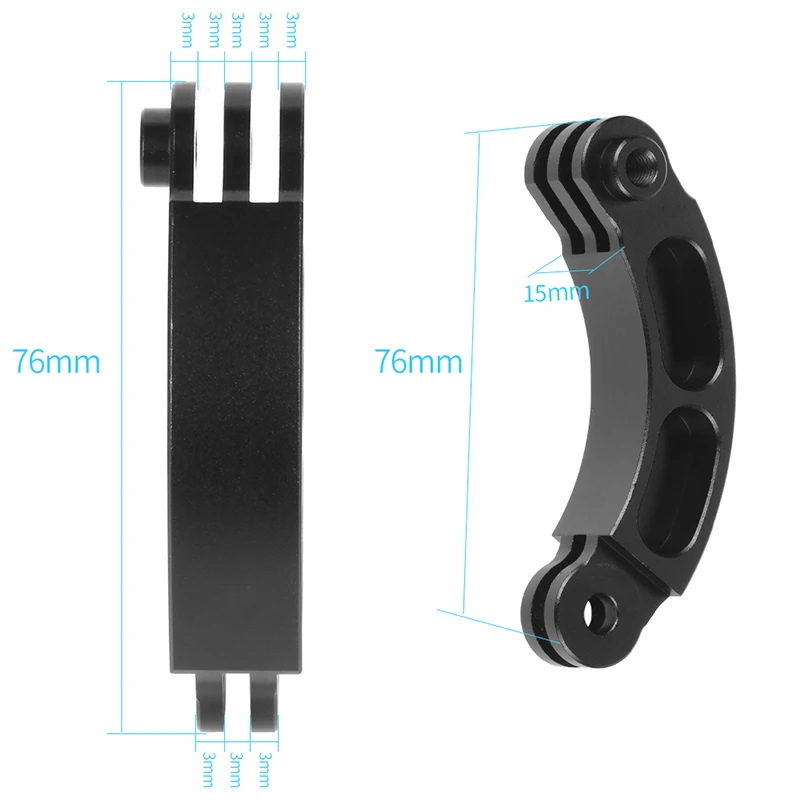 Удлинитель для шлема с коротким стержнем изогнутого типа Gopro Hero 8 7 6 5 Insta360 Sjcam