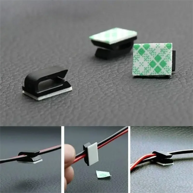 

25pcs Self-adhesive Car Fixed Clip Car GPS Data Cable Light Cord Decorative Wire Fixing Organizer Wire Management Harness Clamp