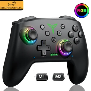 Беспроводной Bluetooth RGB-контроллер Dinofire для Nintendo Switch OLED/Switch Lite/мобильных контроллеров, проводной контроллер геймпада для ПК