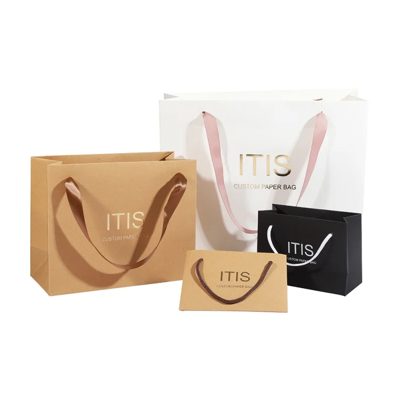 

Wholesale packaging shopping gift small brown paper bag with your own logo