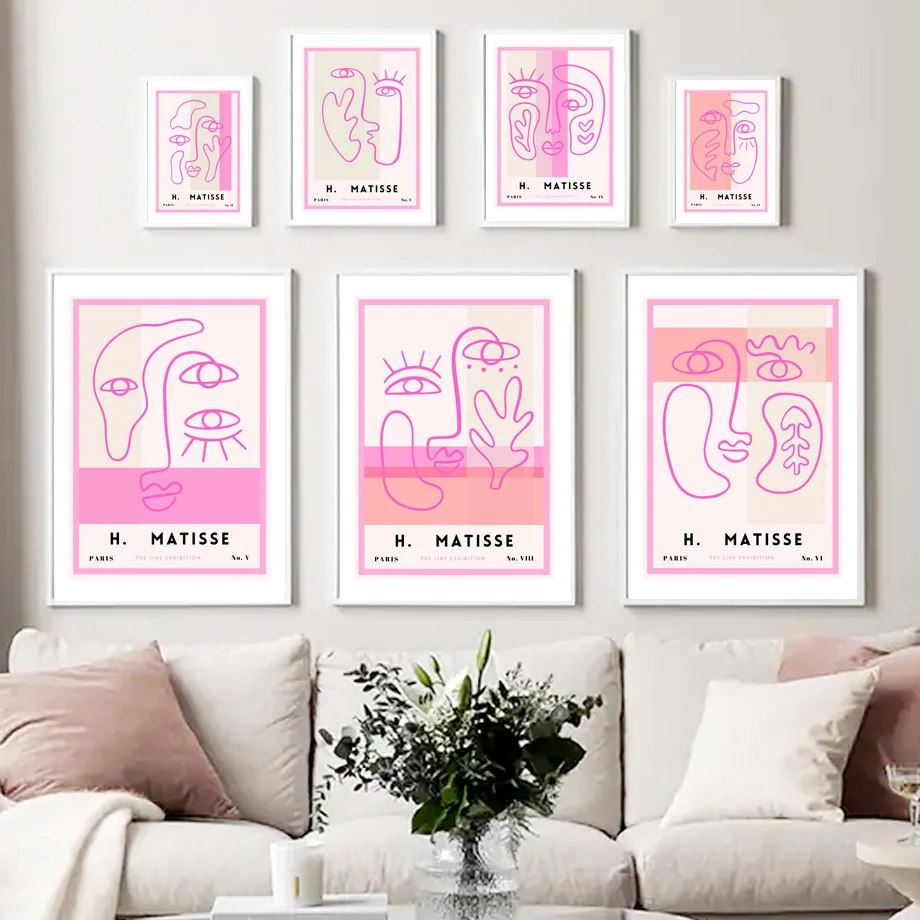 

Matisse Minimalistic Girl Face Lines Abstract Wall Art Canvas Painting Nordic Posters And Prints Wall Pictures Living Room Decor
