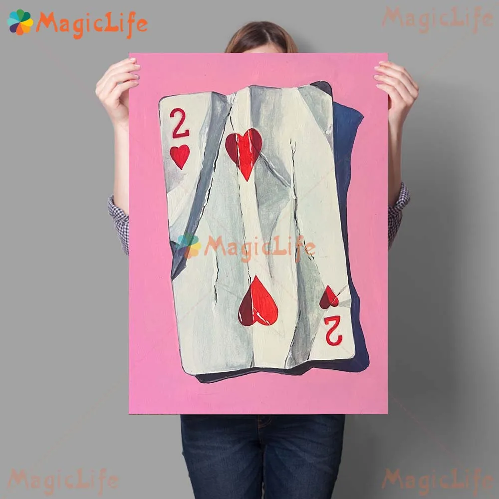 Розовая королева покер Джокер игральные карты казино принты настенные картины