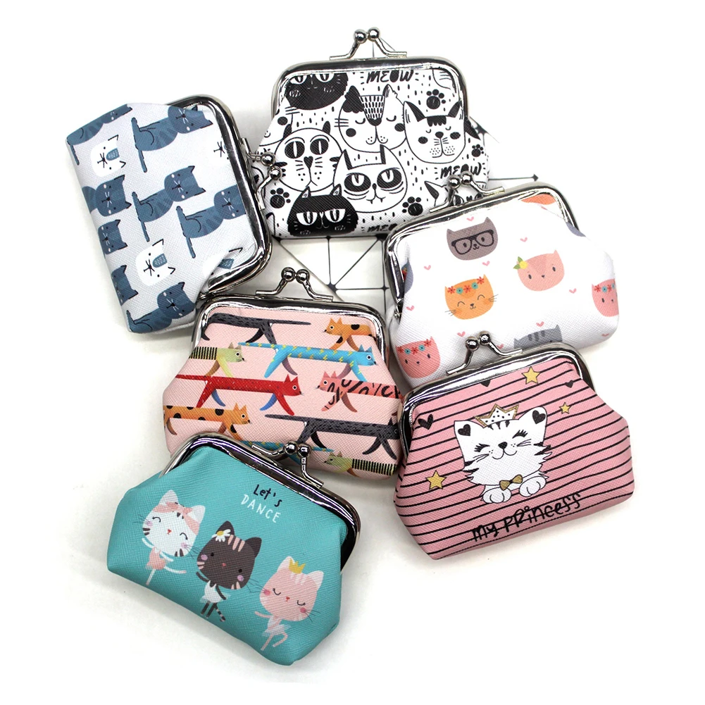 Women Mini Wallets Coin Purses Kids Clutch Money Bags Female Pouch Hasp Change Purse Cute Girls Zero Wallet Carteir Cartoon Cat