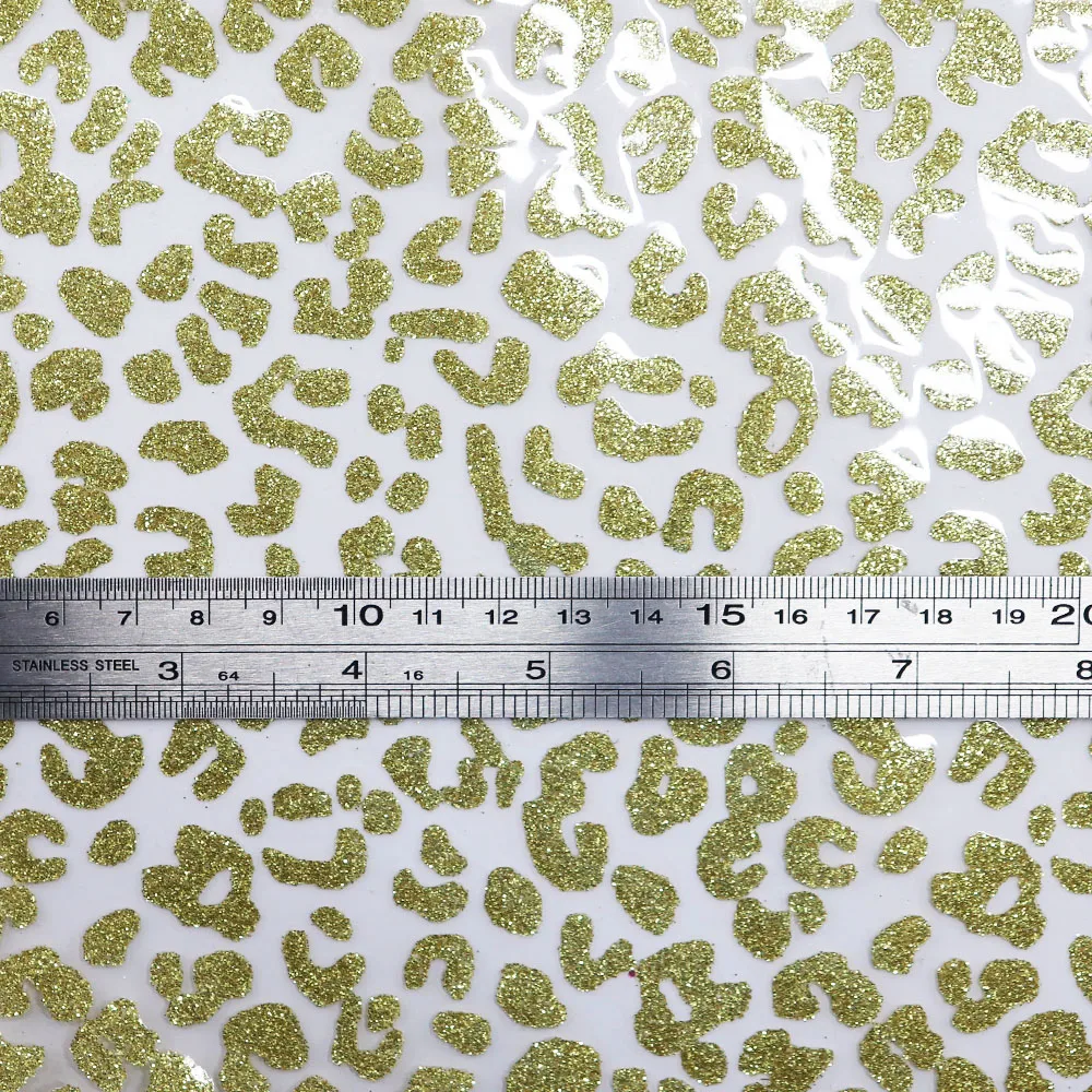 A4 лист Леопардовый Блестящий прозрачный ПВХ винил Желейная Ткань Кожа для банта