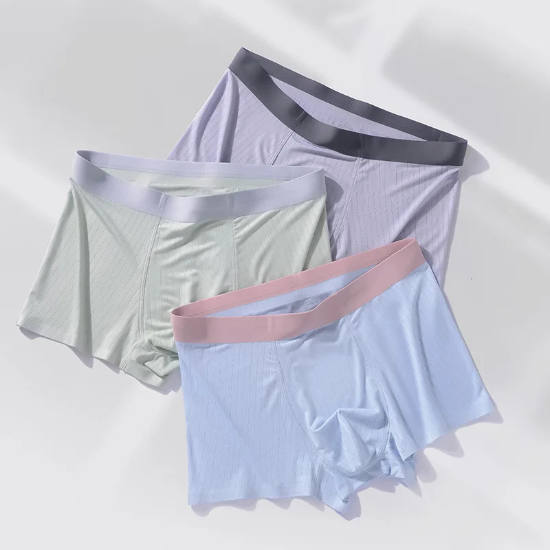 New Waffle modal cotton men's underwear solid color boxer shorts 3PCS