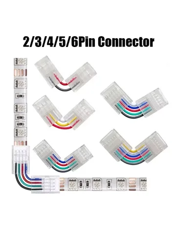 2-контактный разъем для светодиодной ленты COB SMD 3/4/5/6-контактный удлинитель клеммных разъемов для 8 мм 10 мм 12 мм SMD COB 5050 2835 светодиодная лента