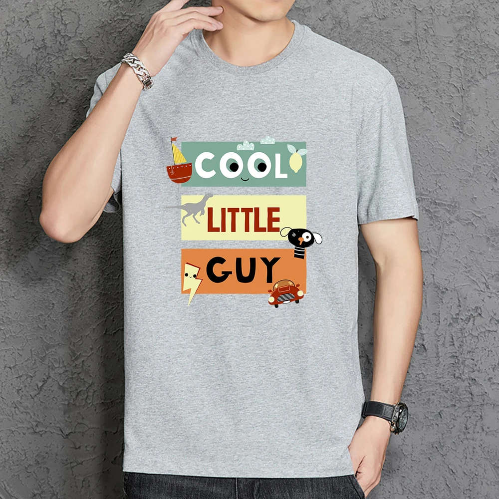 

Футболка мужская оверсайз с круглым вырезом, хлопок, простота, мультяшный крутой маленький парень, универсальная рубашка, качественная одежда