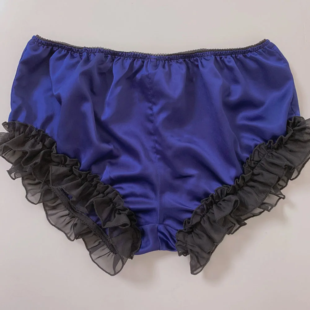 Мужские трусы-сисси атласные трусы с рюшами и многоуровневой юбкой масляные