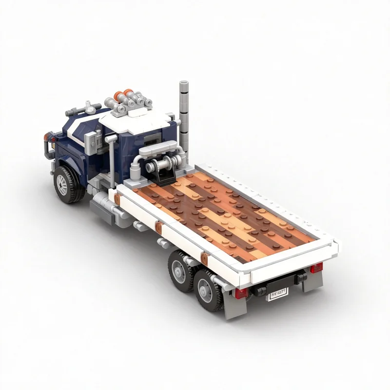Фото Набор для сборки MOC: Грузовик-платформа Mack, 650 деталей, техническая модель, конструктор, развивающая игрушка, коллекционный транспорт, подарок для демонстрации №4
