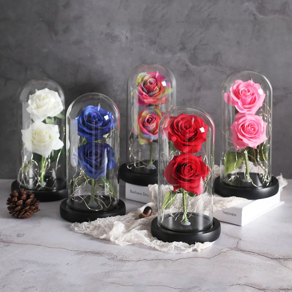 

Он Красавица и чудовище, роза, цветок, вечное рождественское искусственное украшение, свадебные подарки на новый год, День святого Валентин...