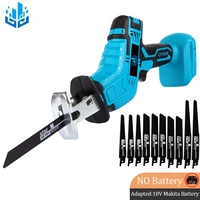 18v reciprocating saw with 10 saw blade handheld cordless chainsaw for makita 18v battery metal wood pvc cutting power tool