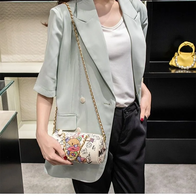 2022 Street Design Boston Bags Fashion Women Handbags for Crossbody Shoulder Bag with Metal Chain