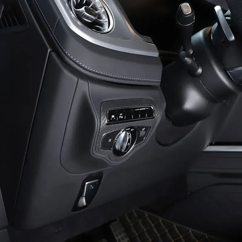 Для Mercedes Benz V Class W447 2014-2019 настоящее углеродное волокно переключатель фар