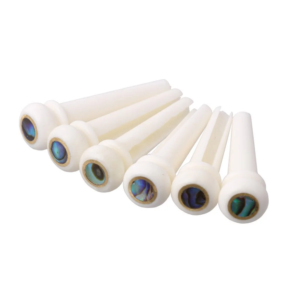 

6 Pcs Acoustic Guitar Pegs Bass Bridge Eleguitar Bone String Parts Abalone Dot Puller