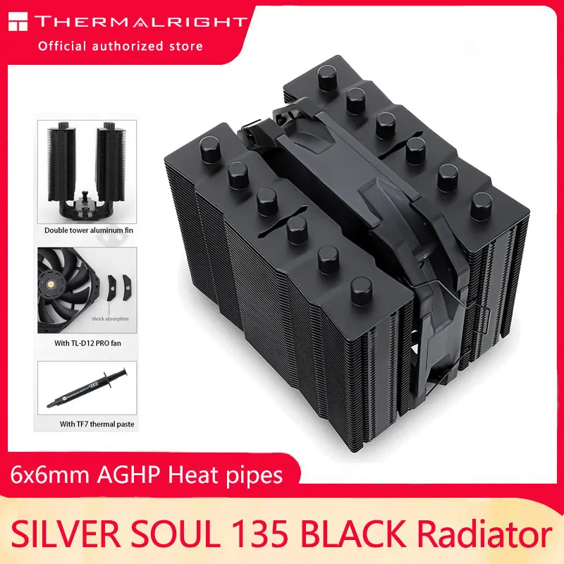 Thermalright Silver Soul 135 Dual Tower CPU Air Cooler 6 AGHP HeatPipes 135mm Height heat sink For AMD AM4 Intel LGA1200 115X