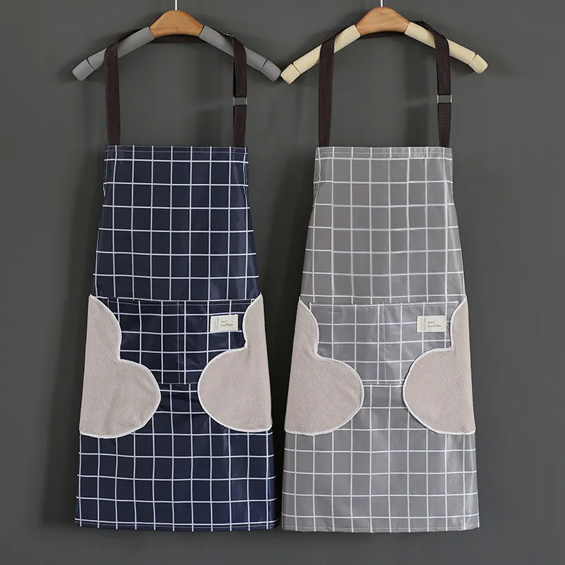 

Кухонный Фартук без рукавов в Корейском стиле для женщин и мужчин, регулируемый водонепроницаемый маслостойкий кухонный инструмент для уб...