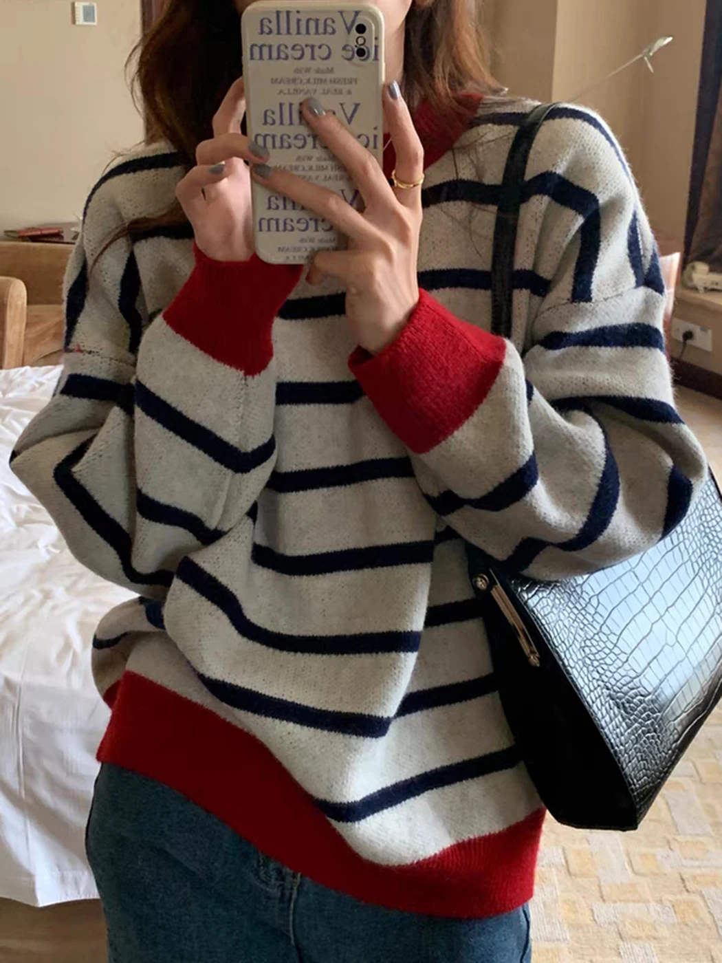 

Pirate Hippie Striped Sweaters Woman 2022 Autumn Winter Long Sleeve O Neck Cotton Cozy Pullover Femme Casual Vintage Jumper Tops