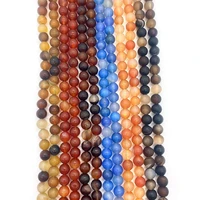 natural stone weathered agate beads 6810mm round matte striped agate charm jewelry making diy bracelet necklace accessories