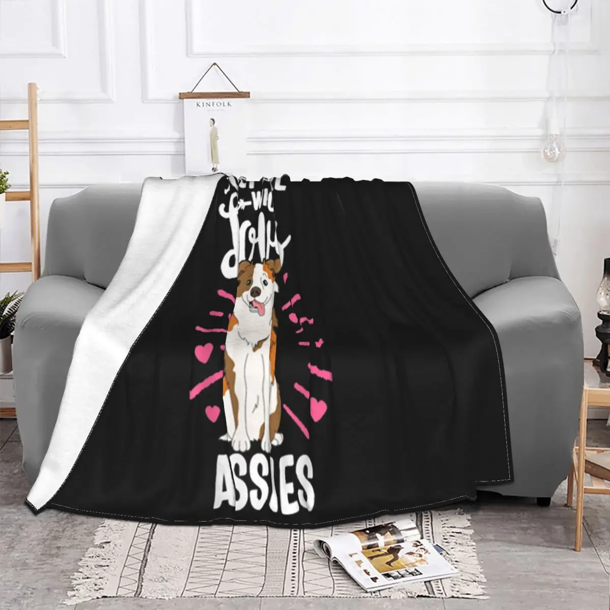 Beautiful Just A Girl Who Loves Aussies Australian Shepherd Dog Mama New Game Throw Blanket