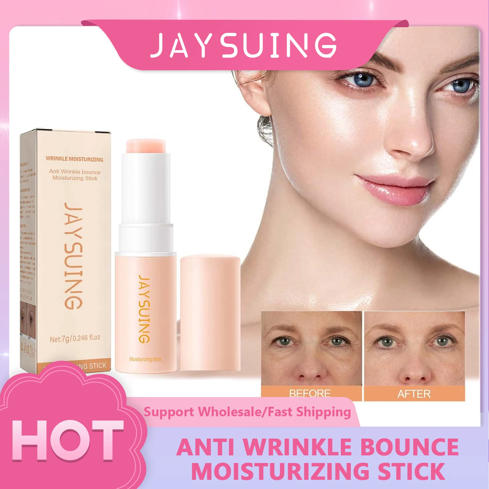 

Anti Wrinkle Bounce Moisturize Stick Whitening Brighten Dull Skin Tone Fade Fine Lines Lifting Firming Hydrating face care cream
