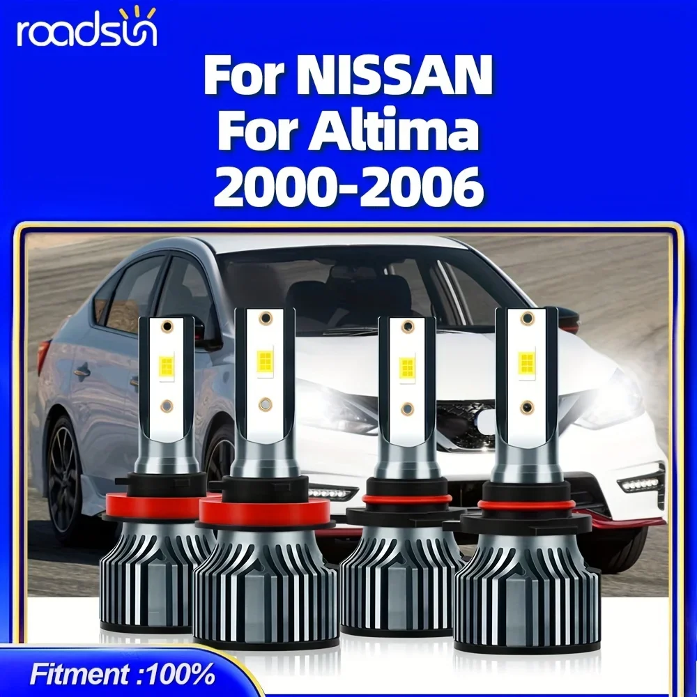 4 шт. светодиодный светильник подходящий для NISSAN Altima (2000-2006) 9005/HB3 H11 Hi/Lo Beam 24000LM CSP