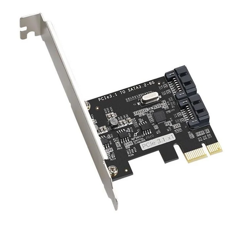 Плата расширения PCI-E Express SATA2 SATA2.0 3 ГБ/сек. 2 порта SATA II низкопрофильный кронштейн
