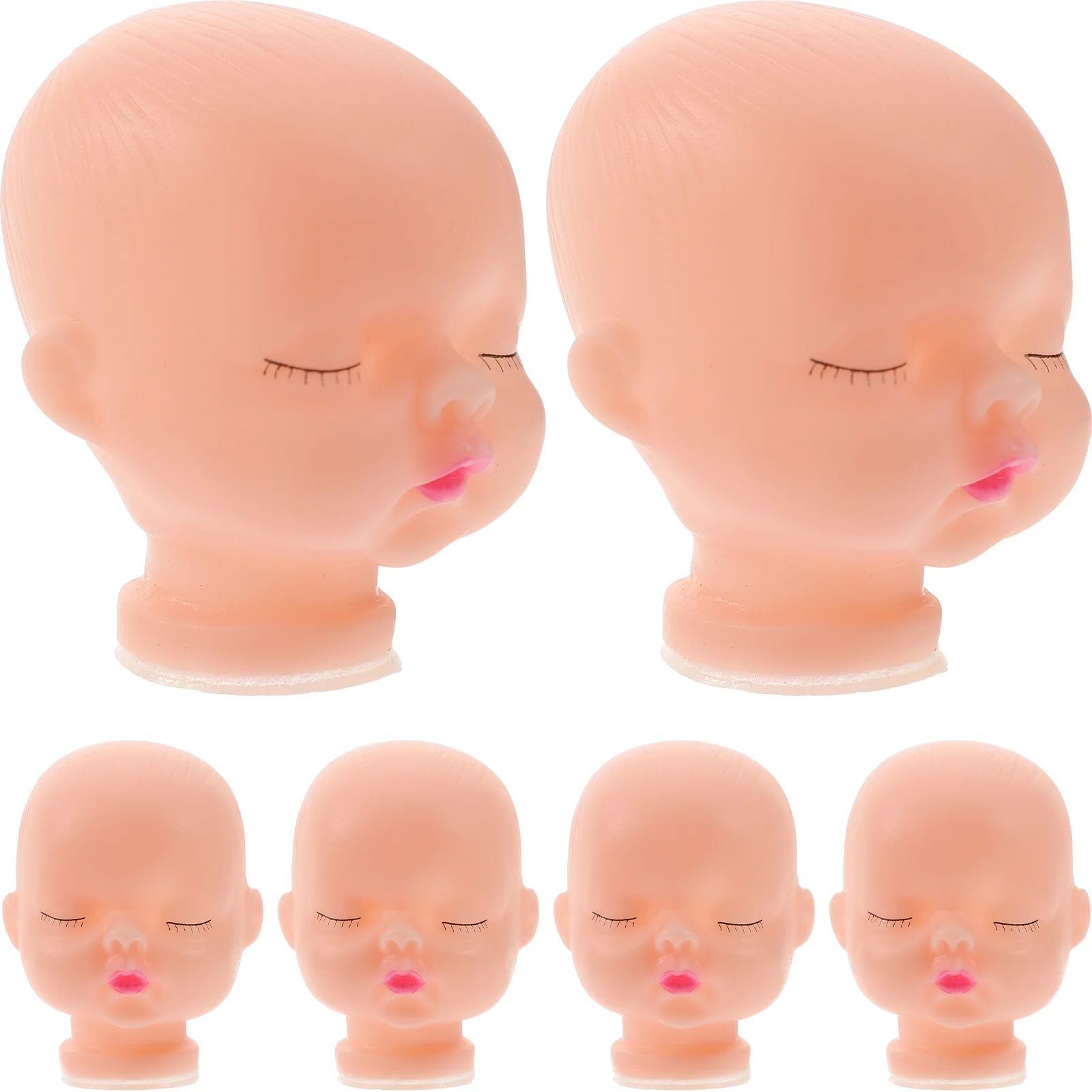 

10 Pcs Vinyl Head Micro Toys Practical Manual Tiny Heads Keychain DIY Accessory Baby Girl Replacing Small Decor Bjd dolls