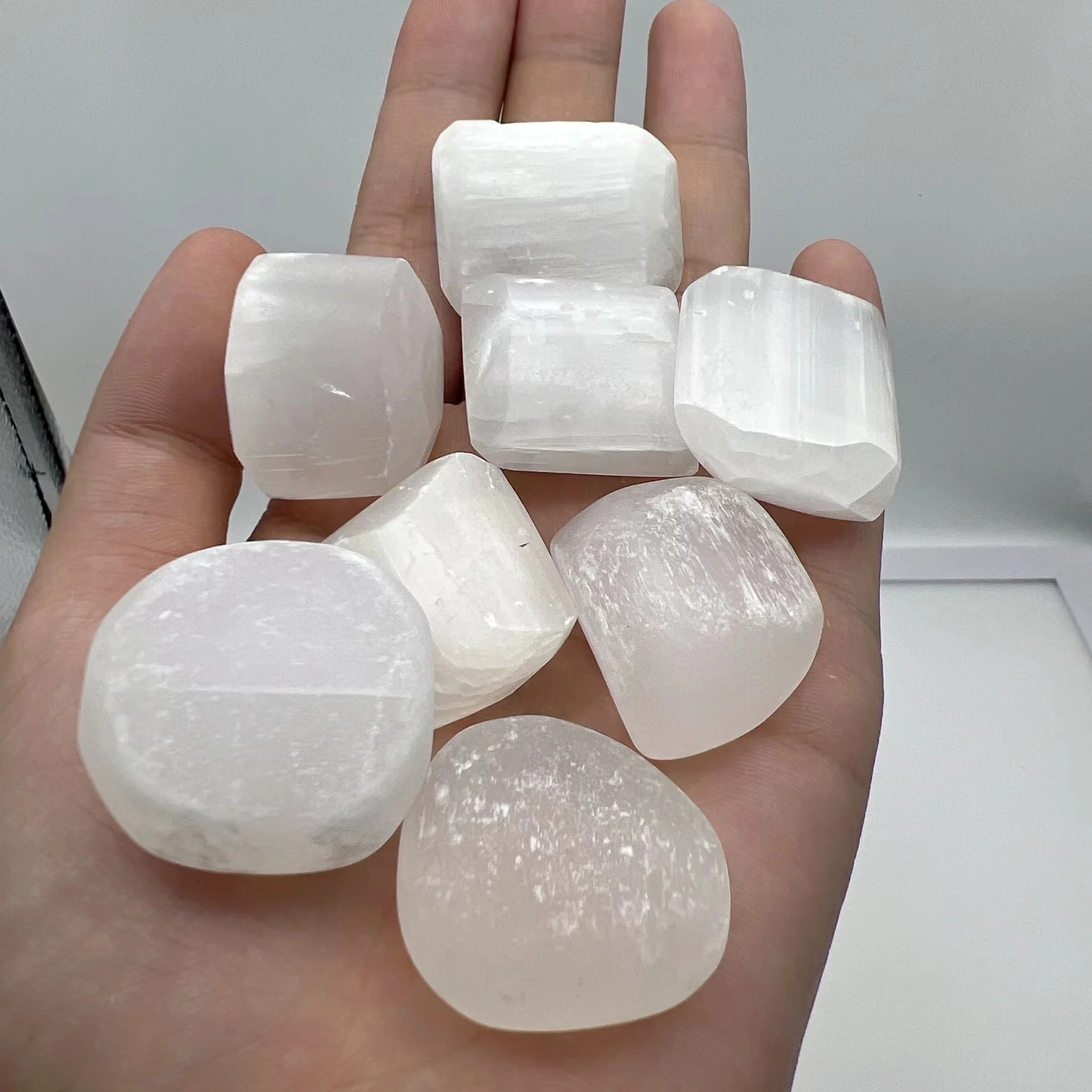 

Natural White Clear Gypsum Selenite Crystal Energy Stone Gemstone Reiki Chakra Healing Gift For Room Decor