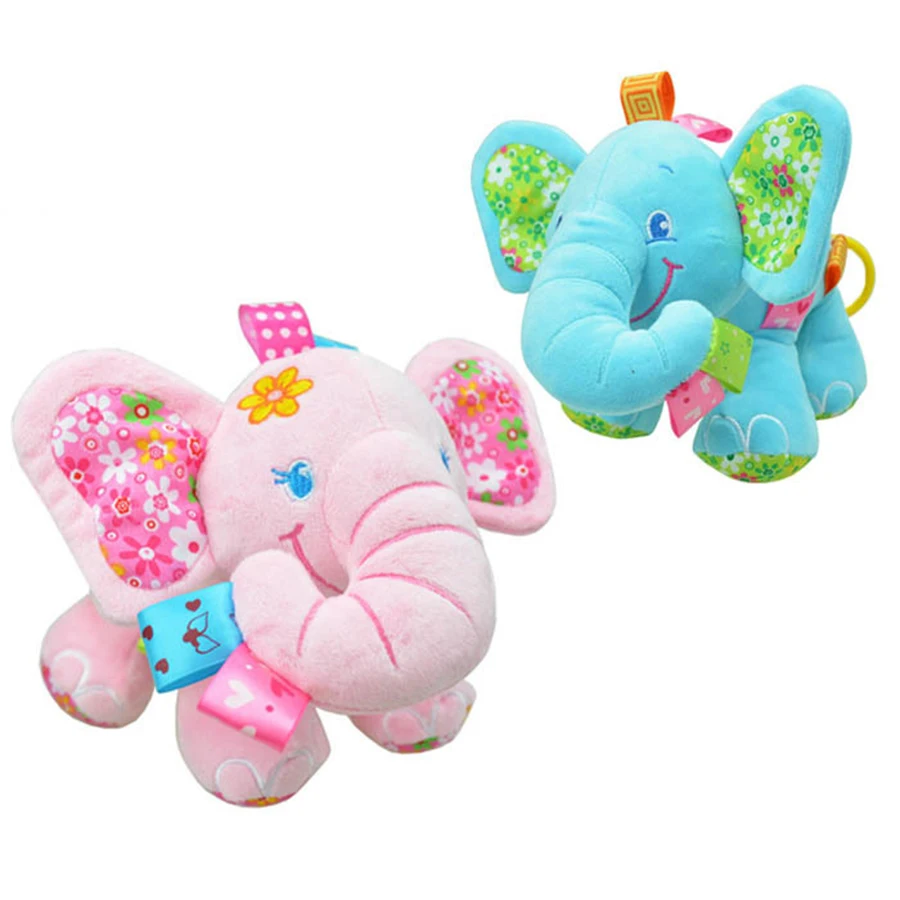 15cm*24cm Infant Baby Rattles Elephant in pink blue color Cr