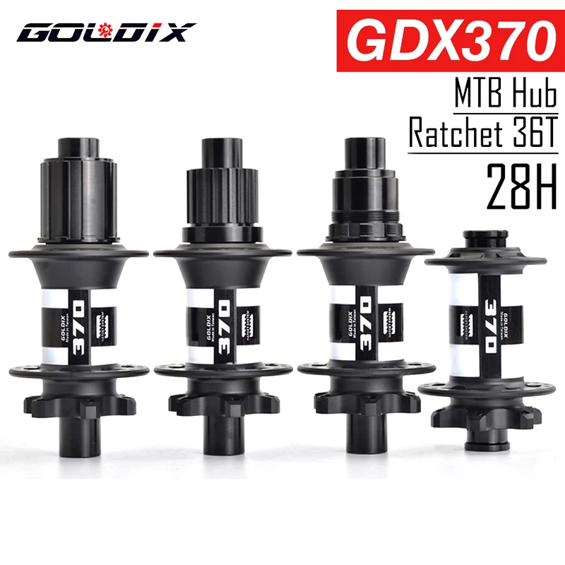 

GOLDIX GDX370 Bike Hub for DT SWISS/Shimano HG MS Sealed Bearing 6 Bolt Disc Brake J-Bend 28 Hole Ratchet 36T BOOST MTB Hub