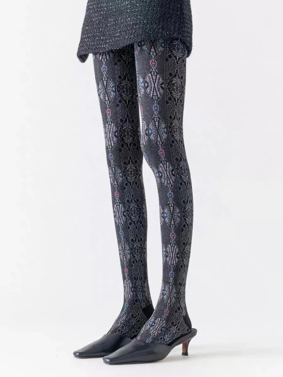 Весенне-осенние женские винтажные вязаные леггинсы в японском стиле Mori Girls с