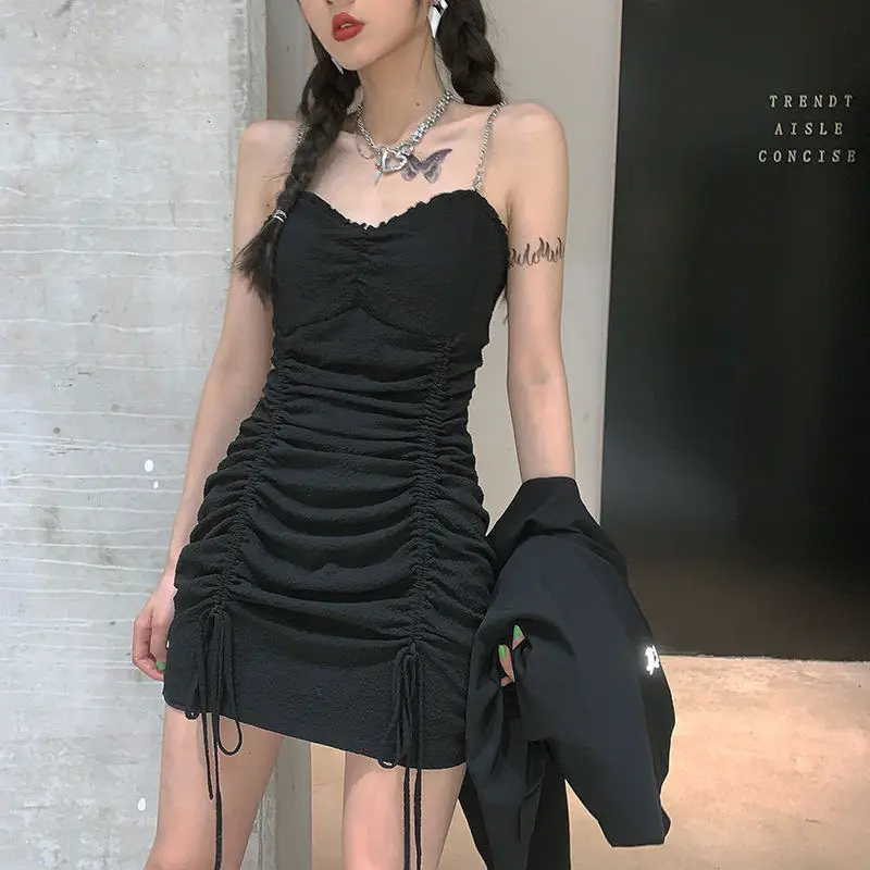 

Sexy Party Spaghetti Strap Mini Dress Women Summer V Neck Black Bandage Bodycon Dresses for Woman Femme Robe Vestidos X155