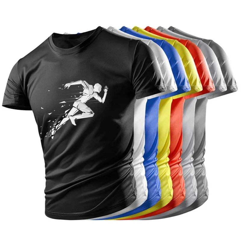 

New Summer Gym Sweatshirts Casual Men's Women's T-shirts Breathable Lightweight Translucent Tops Running Quick Dry Short Sleeves