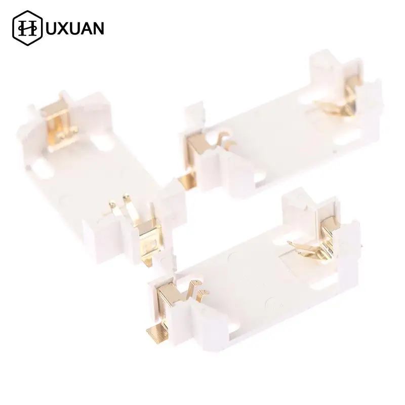 

10pcs CR2450 Patch Battery Holder Gold Plating Cell Button Battery Socket Holder Button Coin Battery Storage Box Case Organizer