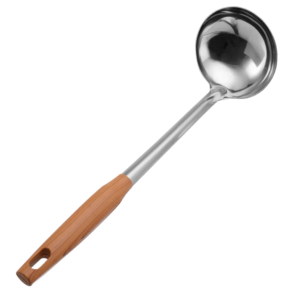 

Spoon Hot Pot Stainless Steel Spoons Round Kitchen Wares Cookware Handle Soup Cooking Utensils Ladle Scoop