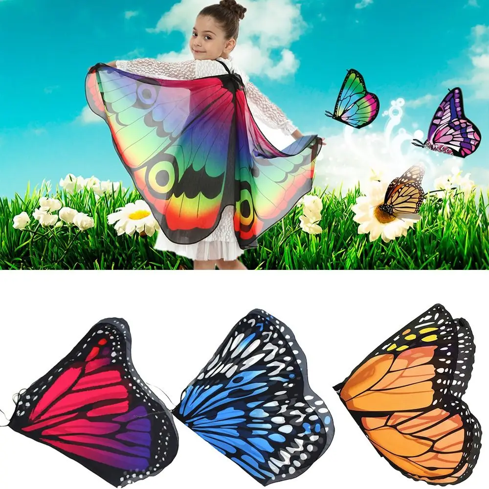 

Красочная бабочка, искусственное пончо, шарф, милая сказочная шаль, аксессуары для косплея, необычная женская накидка