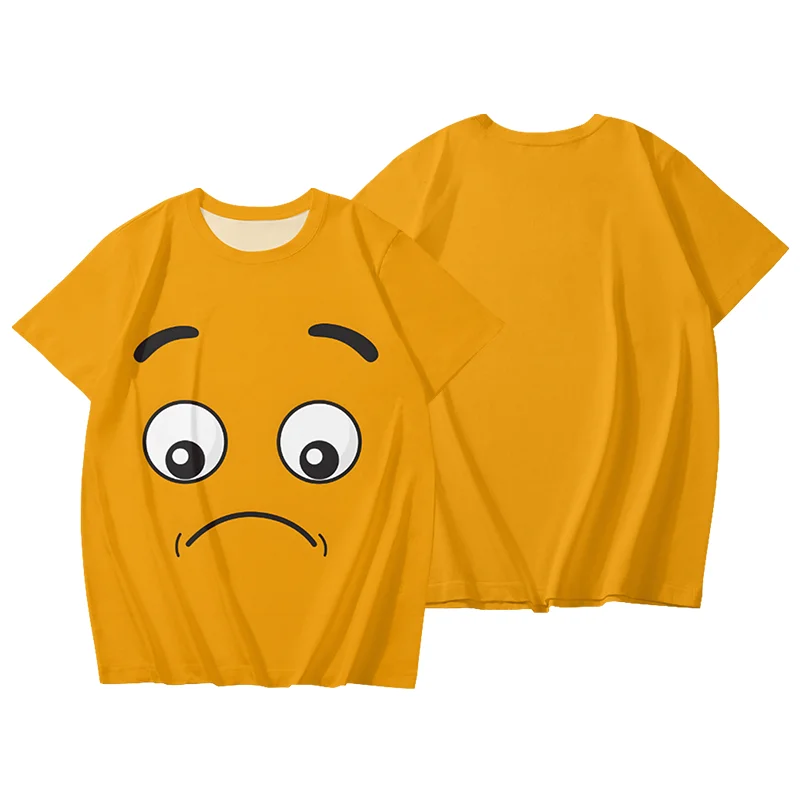 

Facial Expression Emoticon T-shirts Men/women Casual Tshirts Harajuku Originality T Shirts Unhappy Sense of Design Tees Casual