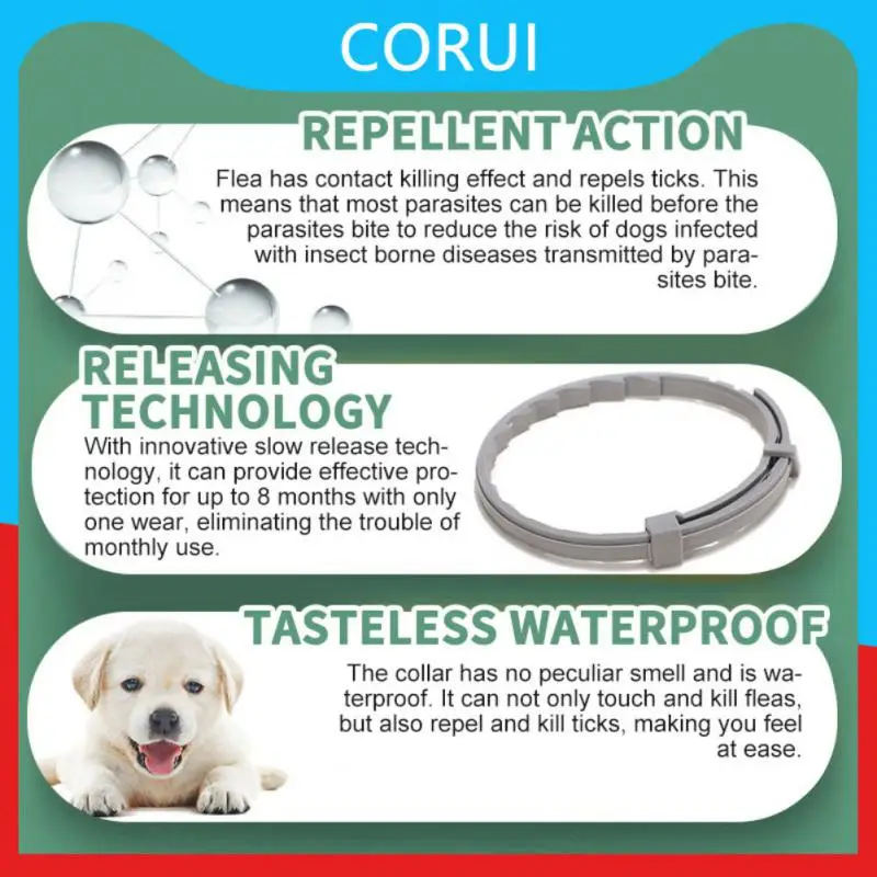 

In Vitro Deworming Ring Dog Collar Pet Cat Dog Flea Collar Drive Away Fleas And Tick Insect Repellent Collar Adjustable