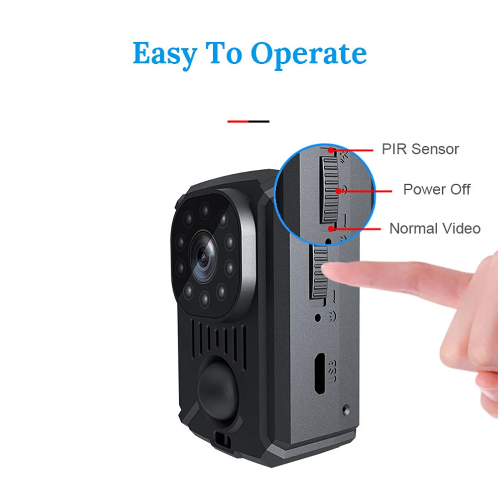 Новинка 2022 Экшн-камера задняя клипса цифровая смарт-камера ПИР HD