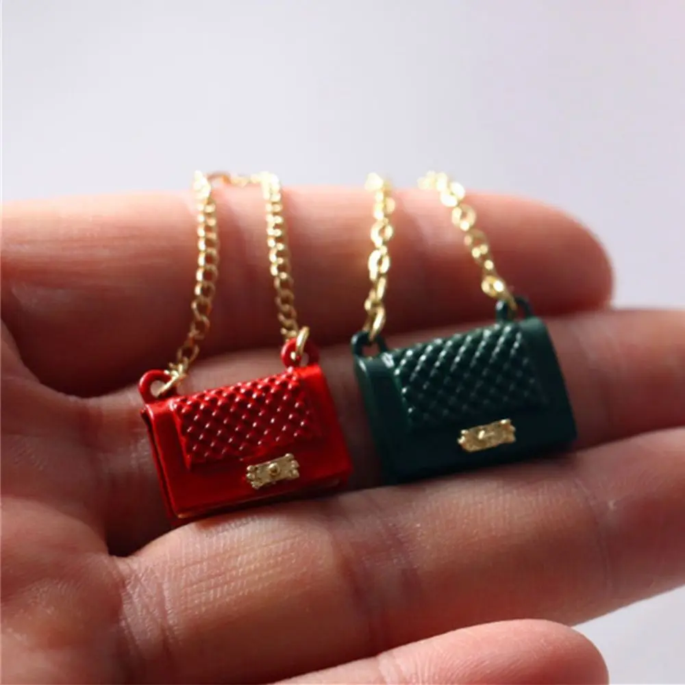 Fashion Miniature Bag For Doll Clothes  Accessories Chain Handbag Lady Leather Bag Purse Accessories Dollhouse Girls Gift Toys