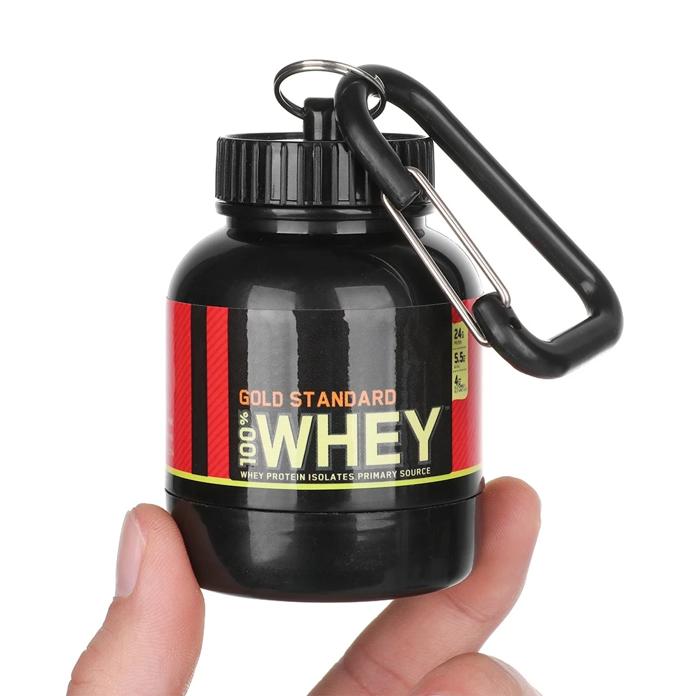 

100ML Outdoor Sport Mini Portable Protein Container Powder Bottle With Whey Keychain Health Funnel Medicine Box Small Water Cup