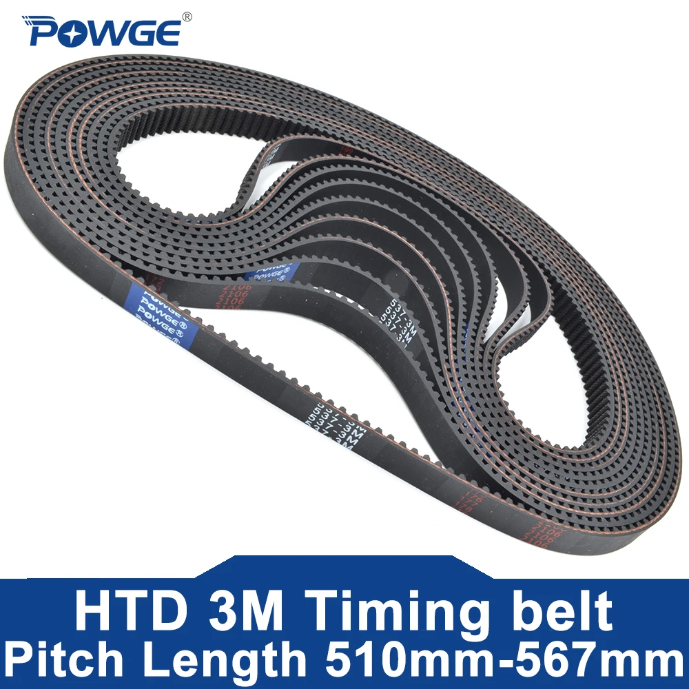 

Ремень ГРМ POWGE HTD 3M Lp = 510 513 516 519 522 525 528 511 534 537 540 543 546 549 552 555 558 561 564 567 ширина 6-30 мм Резина