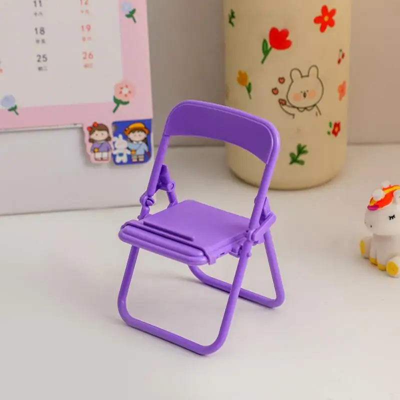 

Foldable Lazy Bracket Desktop Chair Stand Adjustable Mobile Phone Bracket Cute Color Chair Universal Stand Mobile Phone Stand