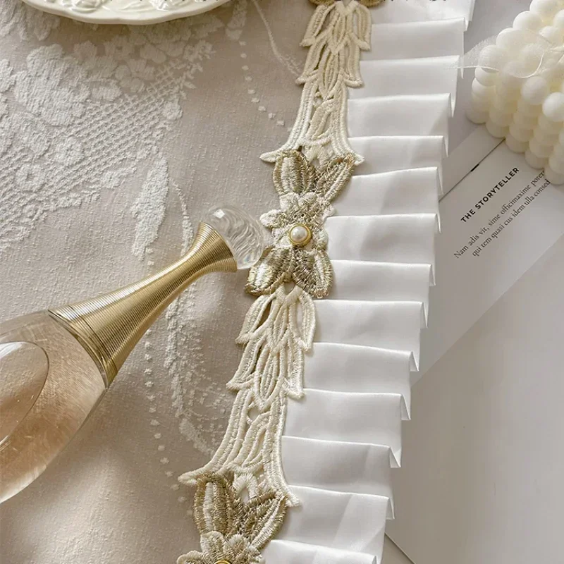 Французские романтические кремовые бежевые рельефные вышитые синельные