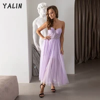 yalin lilac see thru tulle prom dresses elegant sweetheart sleeveless ankle length wedding party gowns vestidos de fiesta