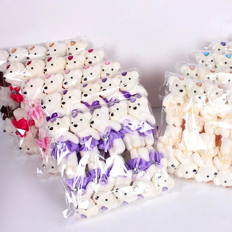 

10pcs Cartoon White Foam Bear Cute Bear Doll Flower Bouquet Home Decorative Wreath Wedding Valentines Day DIY Gift 7.5*12CM