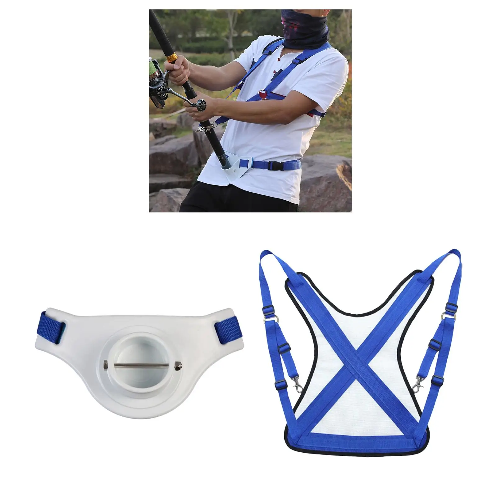 

1 Set Fishing Rod Belly Support Holder Adjustable Stand up Convenient Large Fish Accs Holder Sea for Picnic Fishing Enthusiast