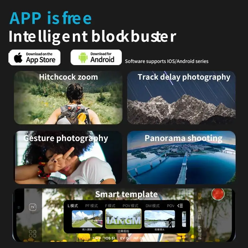 Ручной гиростабилизатор интеллектуальное ИИ-отслеживание лица 3-осевая