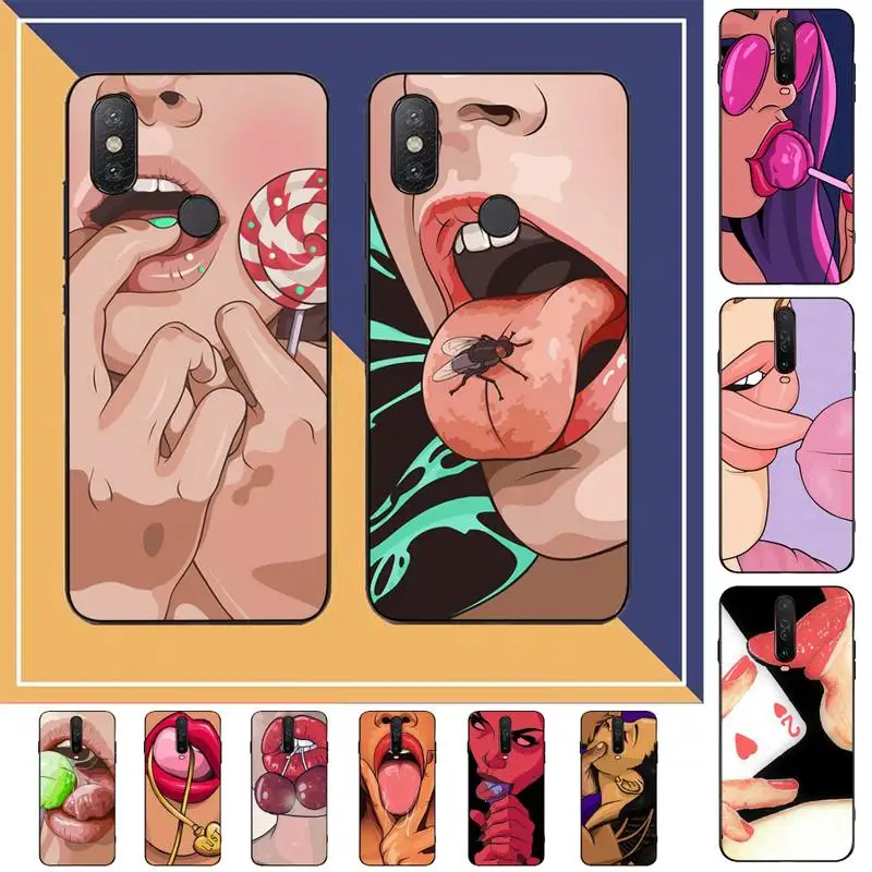 

Sexy lady Red lips hot girl Phone Case for Redmi Note 8 7 9 4 6 pro max T X 5A 3 10 lite pro