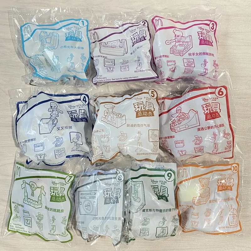 

Original McDonaldas Figure Buzz Lightyear 10pcs Doll Ornament Accessories Collect Toy Pretend Play Children Present